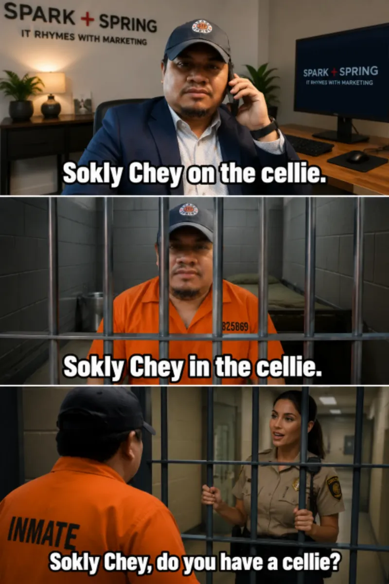 Sokly Chey on the cellie.